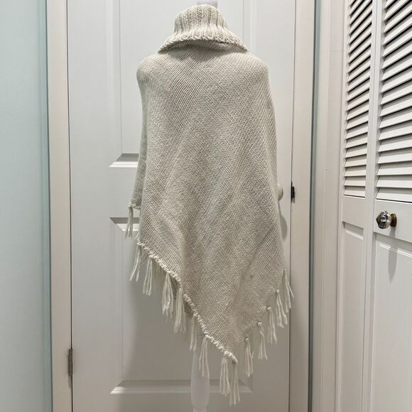 Cream Sweater Poncho OS - Picture 2 of 3